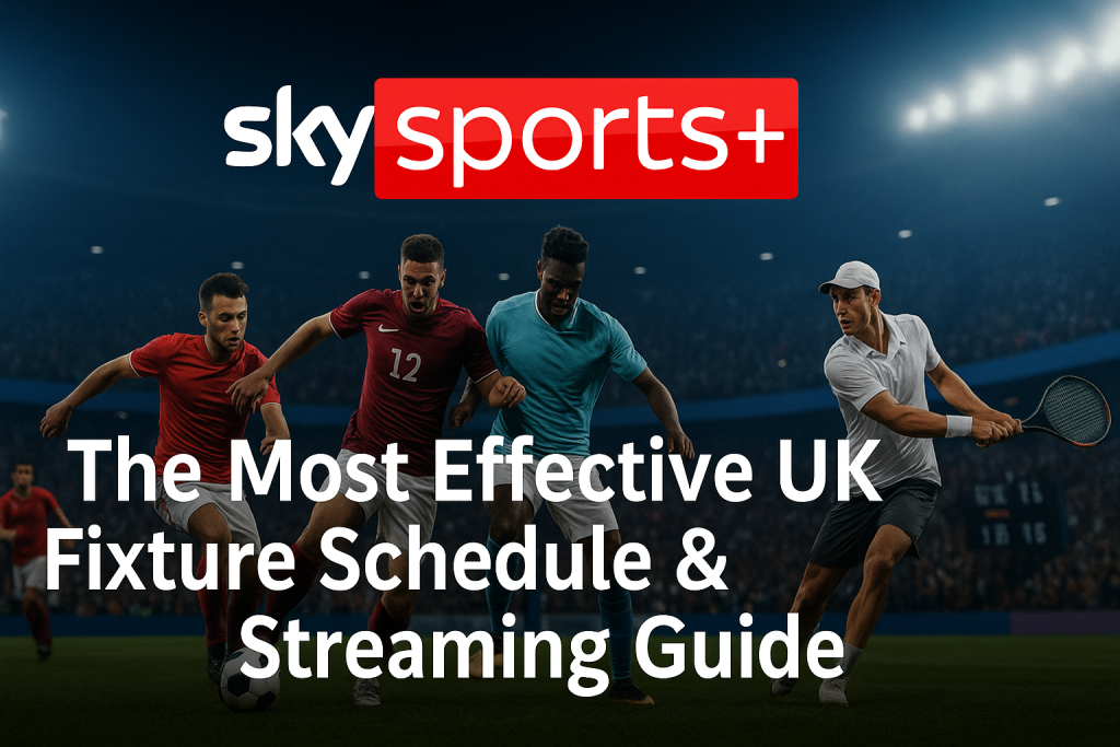 Visual breakdown of live sports available on Sky Sports+ including EFL matches, Carabao Cup, tennis, and Super League coverage in the UK