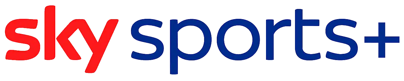 Sky Sports Plus text in red and blue on a white background, displayed in a clean, horizontal design.